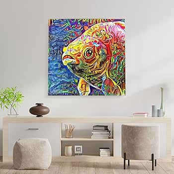 抽象画　カラフルな魚　版画 フレーム付き 61oxs4hFAaL._UF350,350_QL80_.jpg