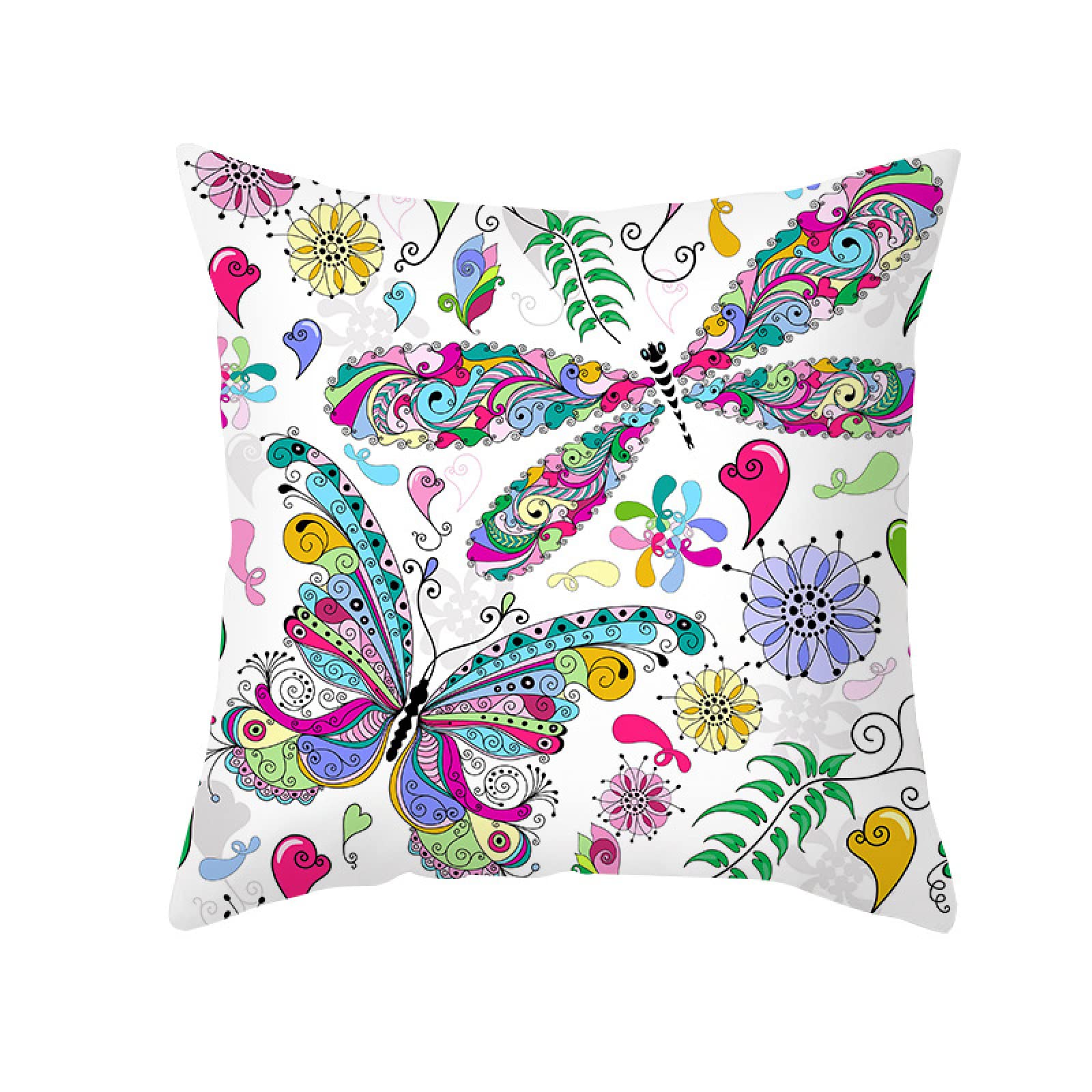 Cushion Covers Abstract Insects Pillow Cases Soft Linen Cushions with Covers Included Washable Sofa Cushions with Invisible Zip Pillowcase Breathable Pillow Cover 60x60 Cushion Cover 1 Pack