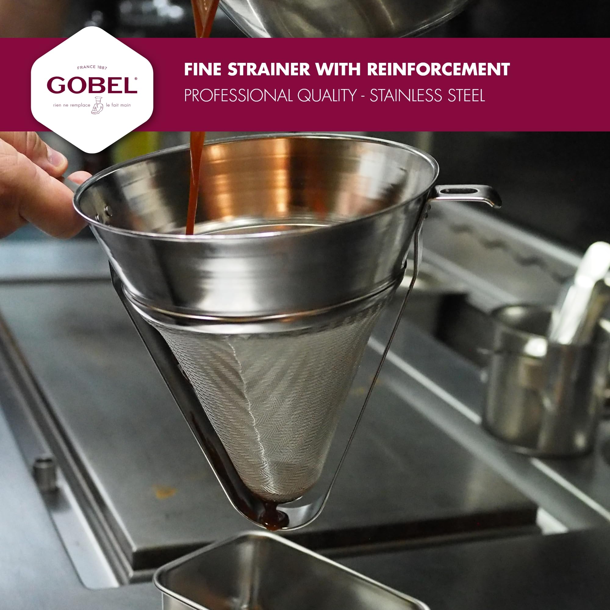 Gobel 814410 - Setaccio Cinese con Rinforzo, in Acciaio Inox