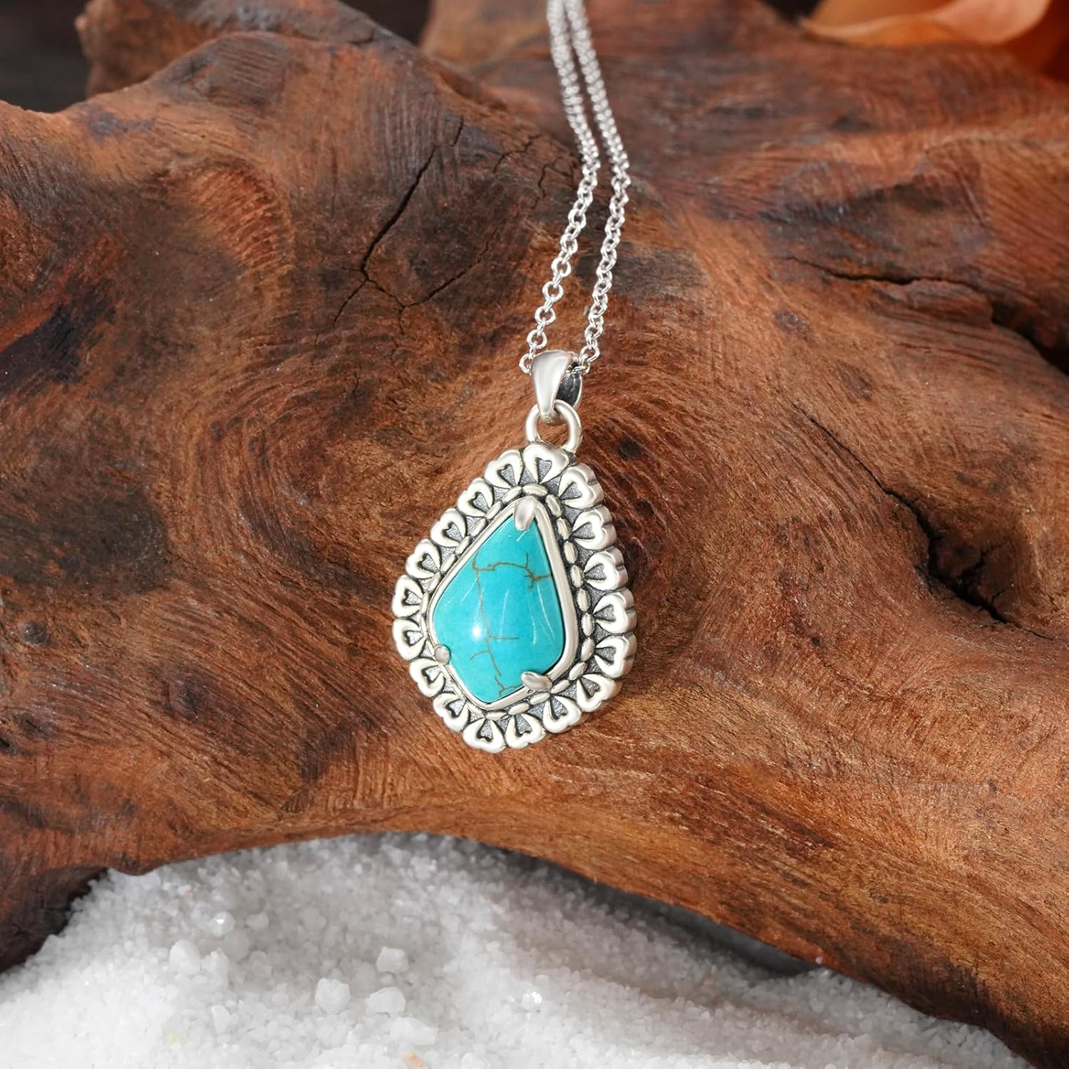 Genuine Turquoise Necklaces for Women 925 Sterling Silver Western Necklace Vintage Nature Gemstone Real Turquoise Jewelry for Women - Image 3