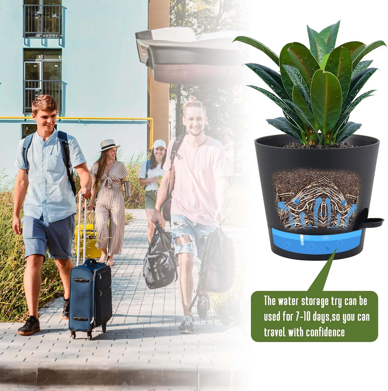 Set of 3 Self Watering Plant Pots - Image 8