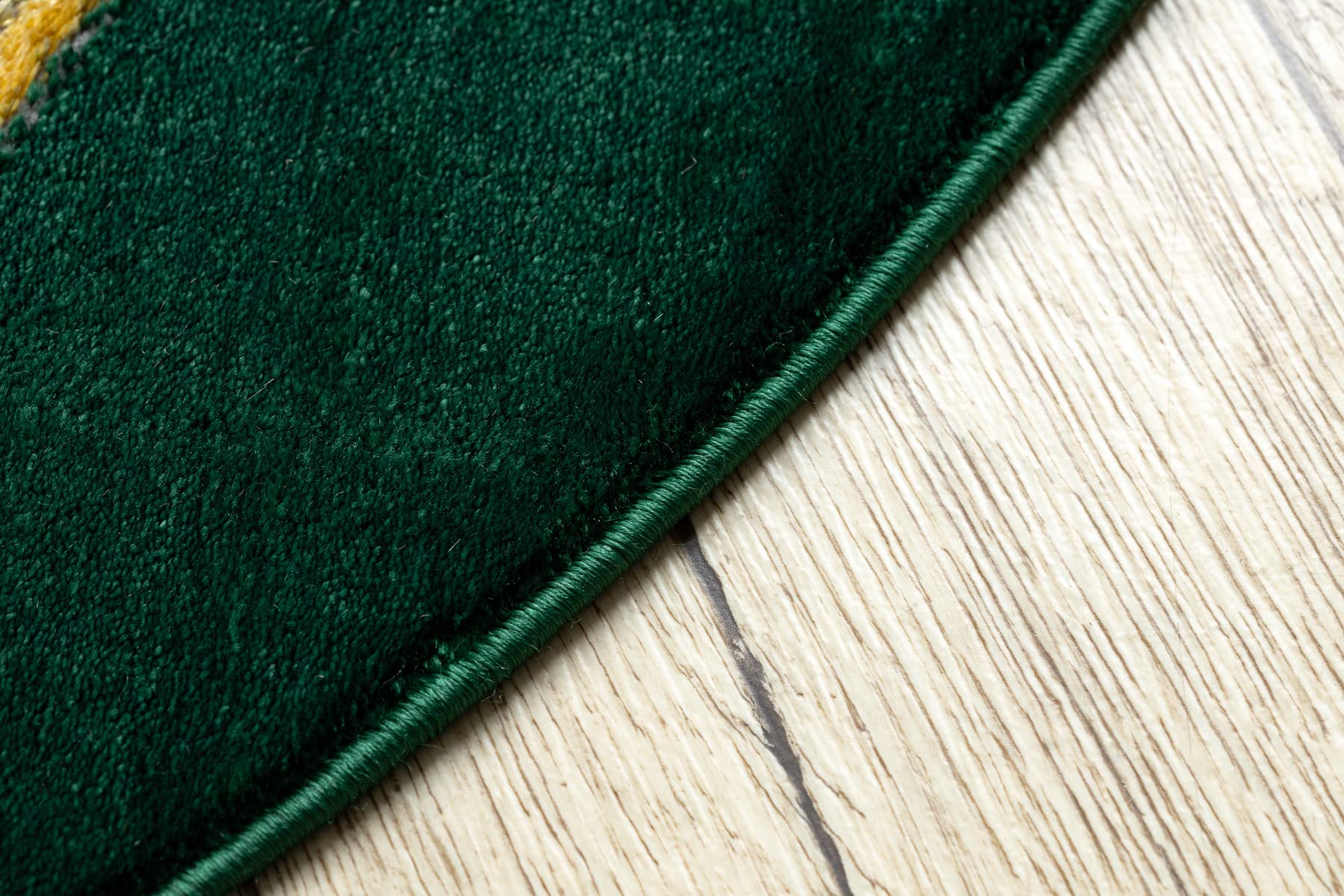 Ekskluzywny dywan Emerald 1013 okrąg - glamour, stylowy geometryczny buteleczkowy zielony / złoty okrąg 160 cm zielony