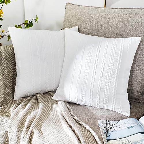 Miniatura 10 de Booque Valley Fundas de almohada rojas navideñas, fundas de cojín decorativas, modernas, trenzadas, ultra suaves, elásticas, para sofá, dormitorio