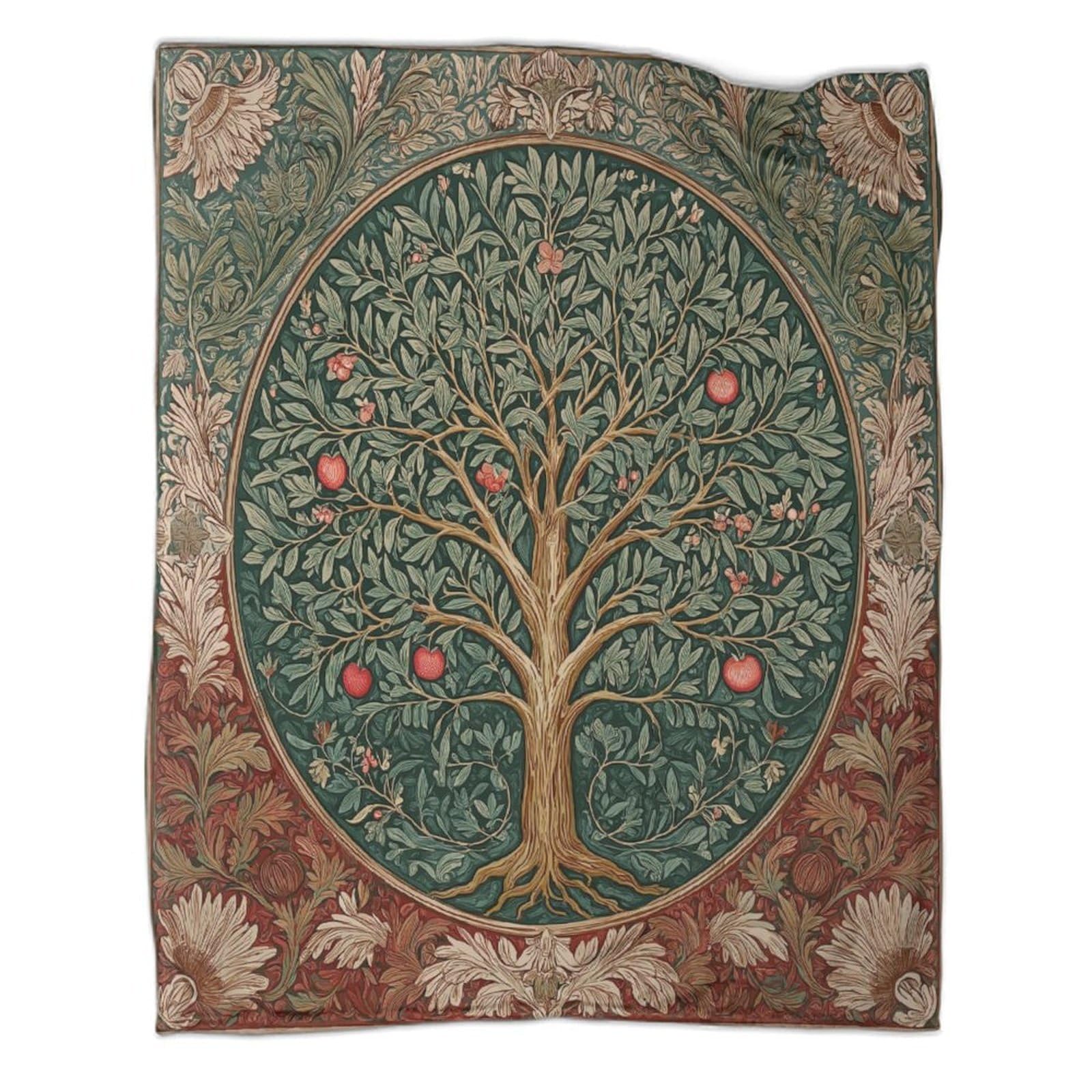 kaiyun Tree of Life Illustration, Medieval Style Throws And Patchwork Quilts,80x90inch(200x230cm),Soft Blanket with Pattern