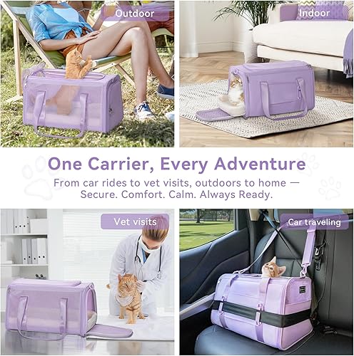 Miniatura 67 de Petsfit Transportador para perros pequeños, ligero, portátil, suave, para gatos grandes y medianos, malla transpirable de 5 lados, a prueba de fugas