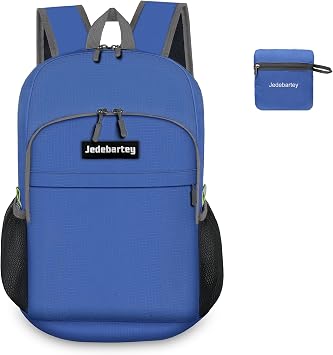 Rucksack, 20L Ultra Lightweight Backpack Foldable Hiking Daypack Small Travel Day Bag for Men Women Kids Outdoor Sports Camping Mountaineering Walking Cycling Climbing Dark Blue