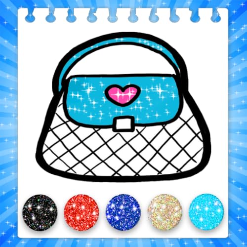 Glitter Coloring Book Beauty Stylish Handbags