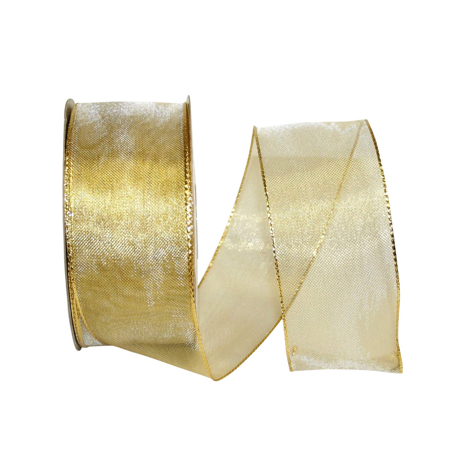 Ruban doré 6,3 cm x 45,7 m pour décoration de fête, loisirs créatifs et art de la table