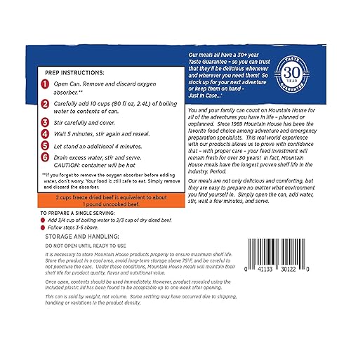 Miniatura 10 de Mountain House Pollo cocido en cubitos  Alimentos de supervivencia liofilizados y de emergencia  Lata #10  Sin gluten, 30235-Salchicha de cerdo y