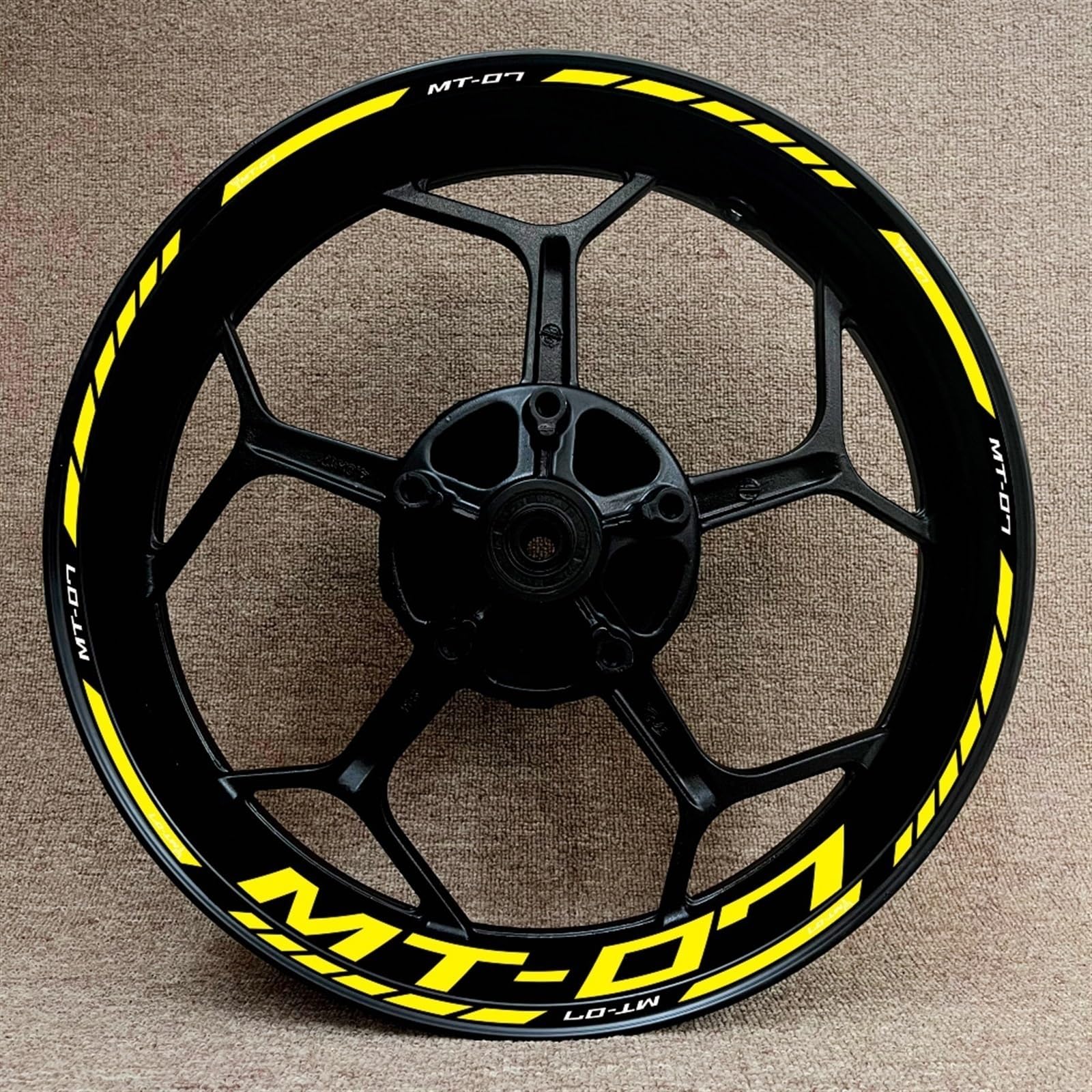 Complete Set for Yamaha MT-07 Motorcycle Front and Rear Tire Waterproof Sticker Stripe Rim Decal(Color24)