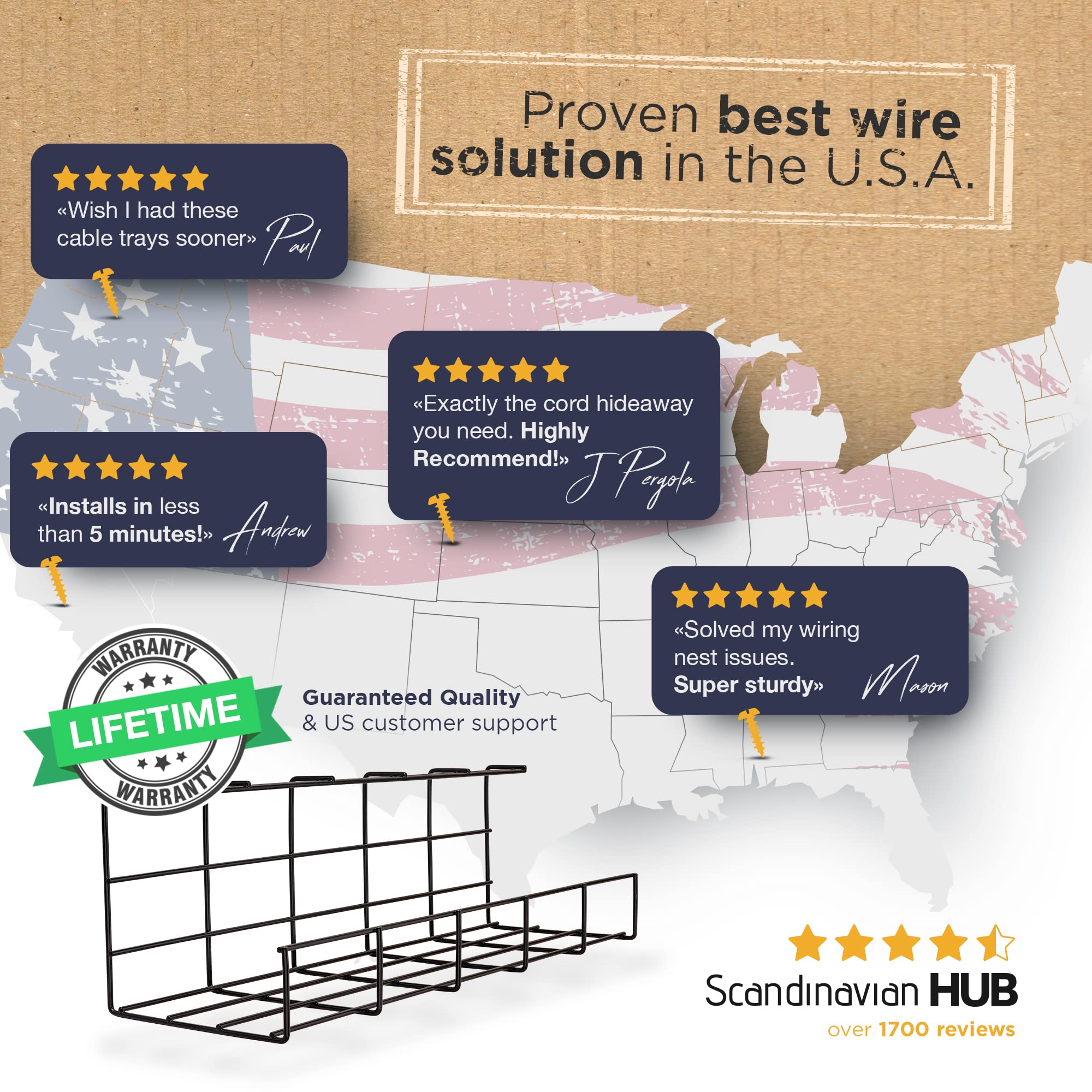 Under Desk Cable Management Tray Under Desk Cable Organizer for Wire