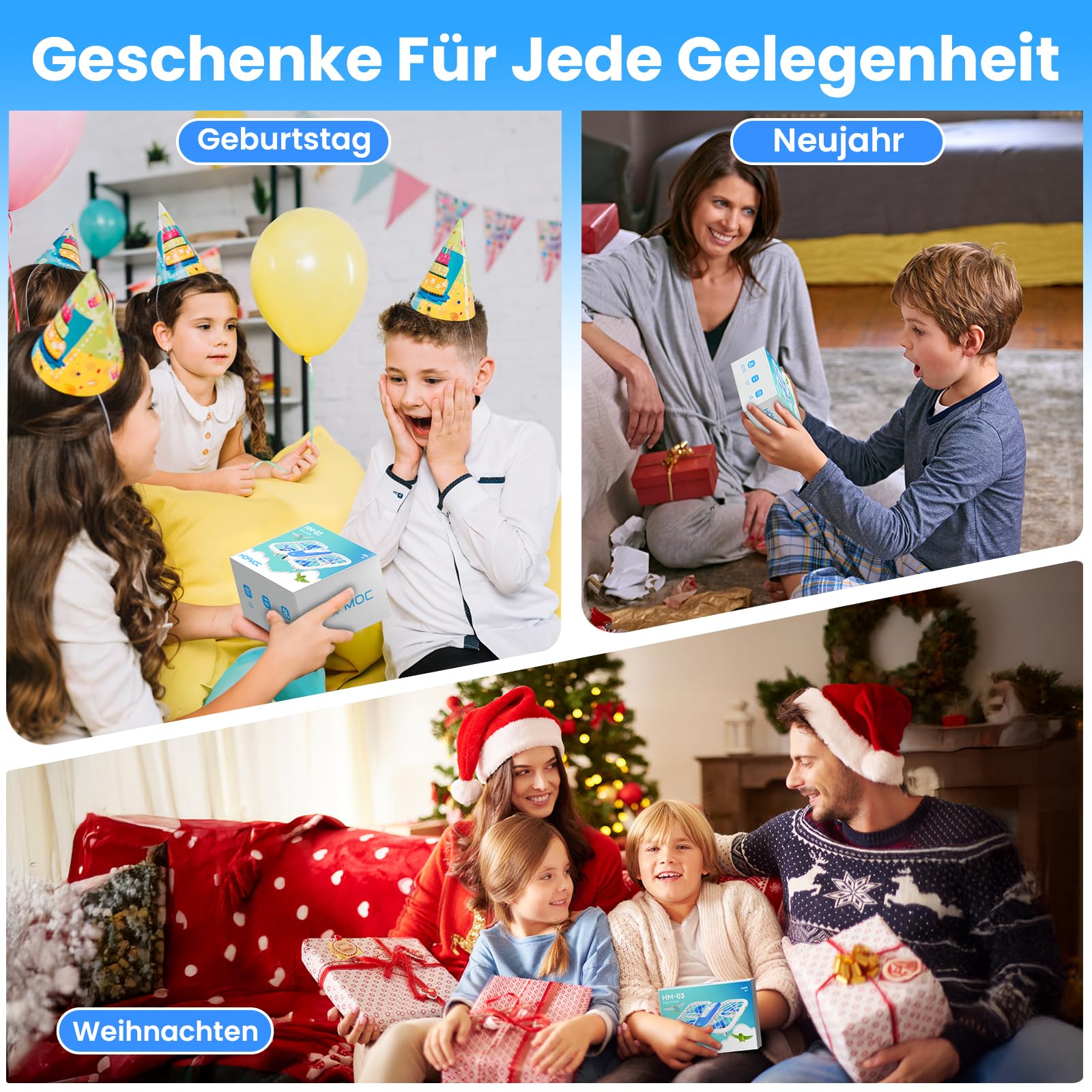 Mini Drohne für Kinder, HOFMOC Mini Drohne mit 5 LED-Leuchten, 3D-Flip, One-Key Start/Landung, Headless-Modus, 3 Geschwindigkeitsmodi, 22 Min Flugzeit, Spielzeugdrohne Geschenke für Kinder ab 6 Jahren