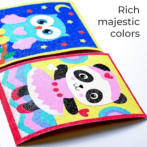 Miniatura 4 de Cuadros artísticos de arena  olor Sand Art Pictures Peel and Stick  Color Splash Sand Art Pictures Kids  Pegatina Sand Art Sheets  Kit de arte de