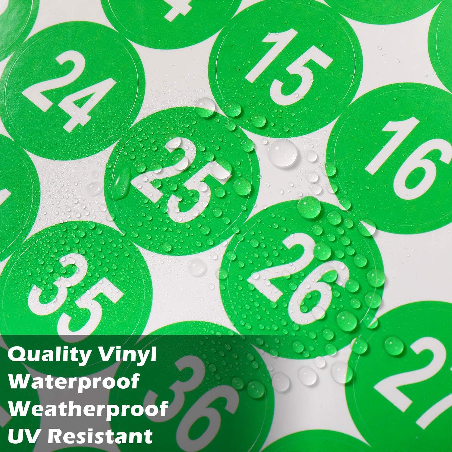 10 Sheets 1 to 50 Number Stickers Vinyl Consecutive Number Stickers 1 Inch Self-Adhesive Decal for Indoor and Outdoor Waterproof Labels Number Inventory Stickers for Inventory Classification (Green) : Office Products