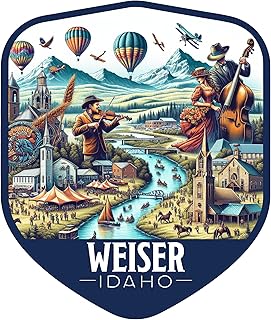 Weiser Idaho Vintage Shield Badge Souvenir - 3-Inch Vinyl Magnet