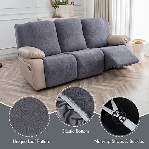 Miniatura 3 de Fundas de sofá reclinable 100% impermeables, 3 piezas elásticas para sofá reclinable de 3 plazas, aptas para mascotas, fundas de muebles lavables