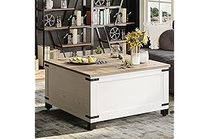 Large Farmhouse Coffee Table with Blanket Storage
