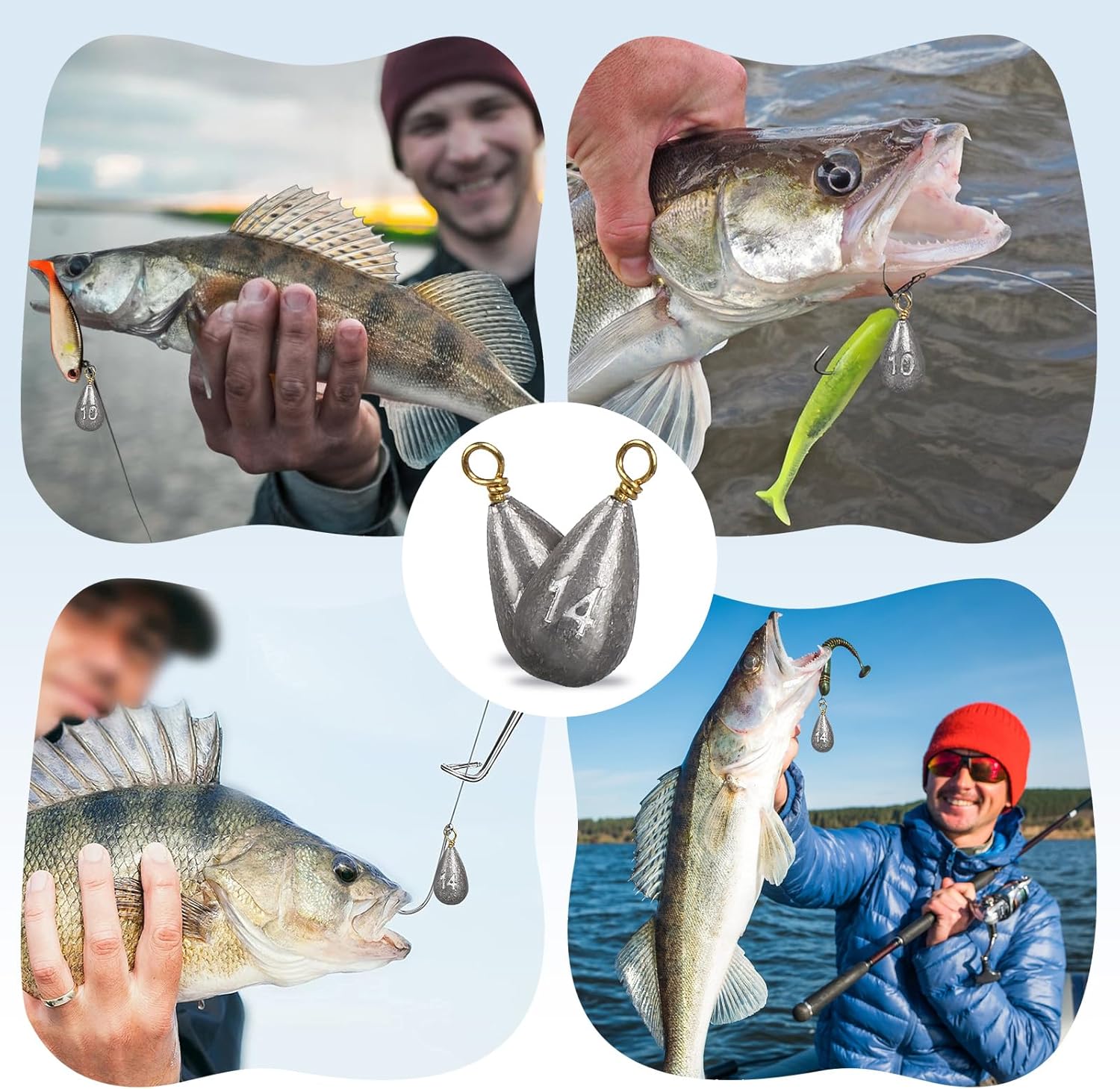 26Pcs Fishing Weights Sinkers Kit, Drop Shot Weights, Lead Fishing Weights for Saltwater Freshwater, Catfish Weights, Fishing Sinkers and Weights Assortment thumbnail