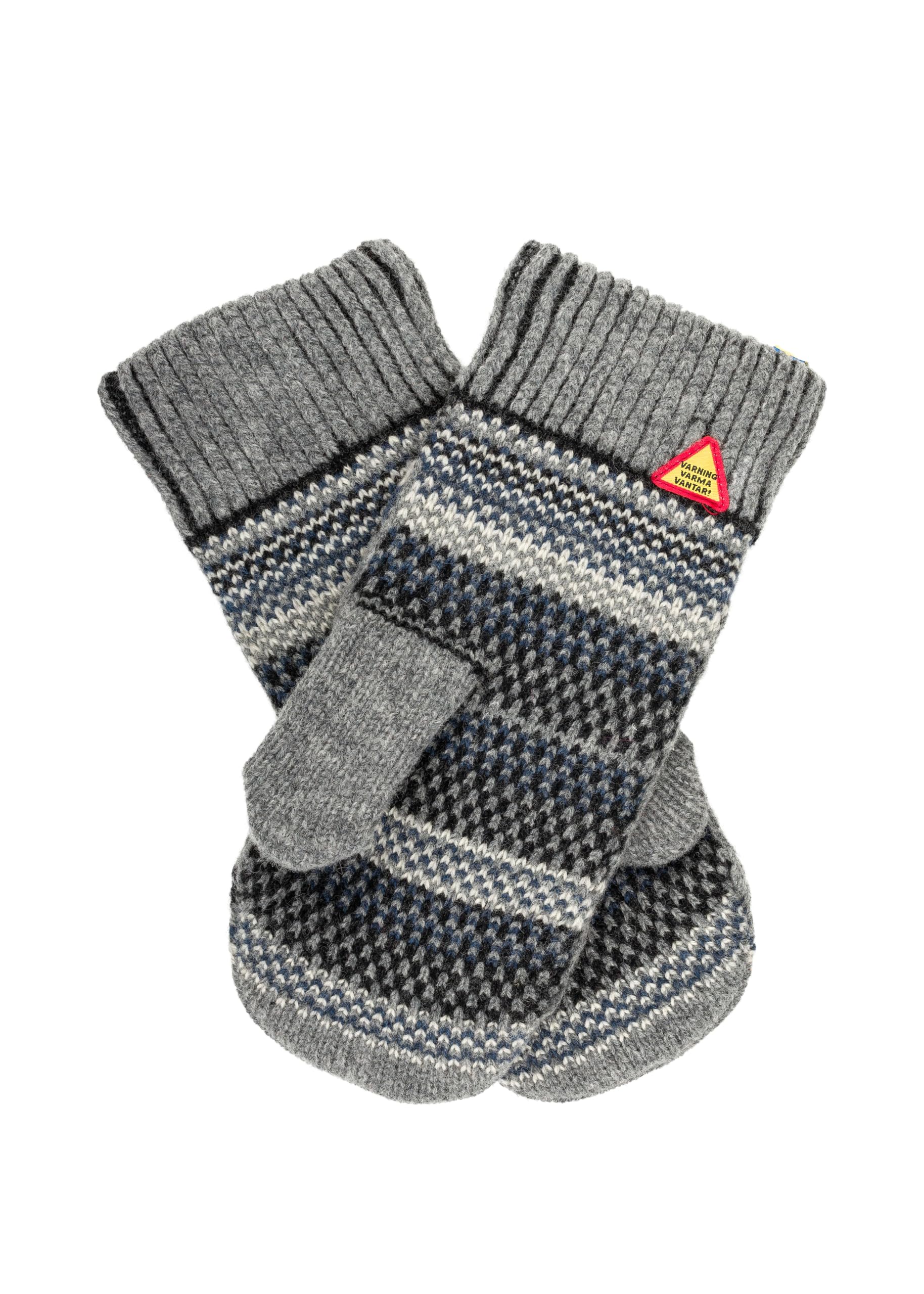 ÖJBRO VANTFABRIK guanti in maglia lana merino Kören Kerstin L (10-11) grigio guanto fuderato caldi morbidi Svezia