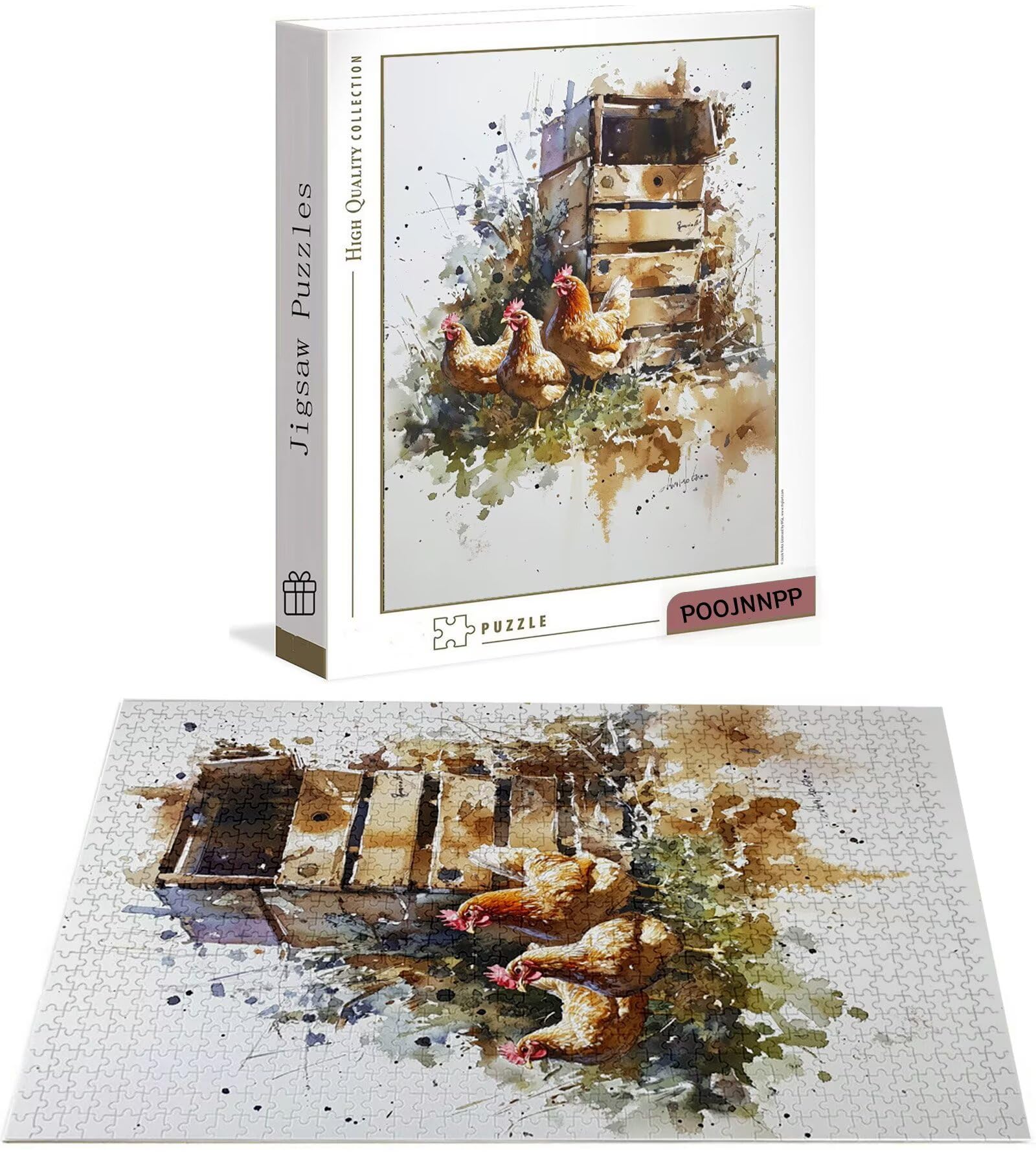 Puzzle 6000 Pezzi per Adulti e Ragazzi, 3 4 5 Anni Puzzle Cabina 6 7 8 Anni Giochi Educativi Sostenibili Con Motivi Per Adulti Da Gioco in Legno Di Alta Qualità Jigsaw Gallo per Gioco Familiare B-8595