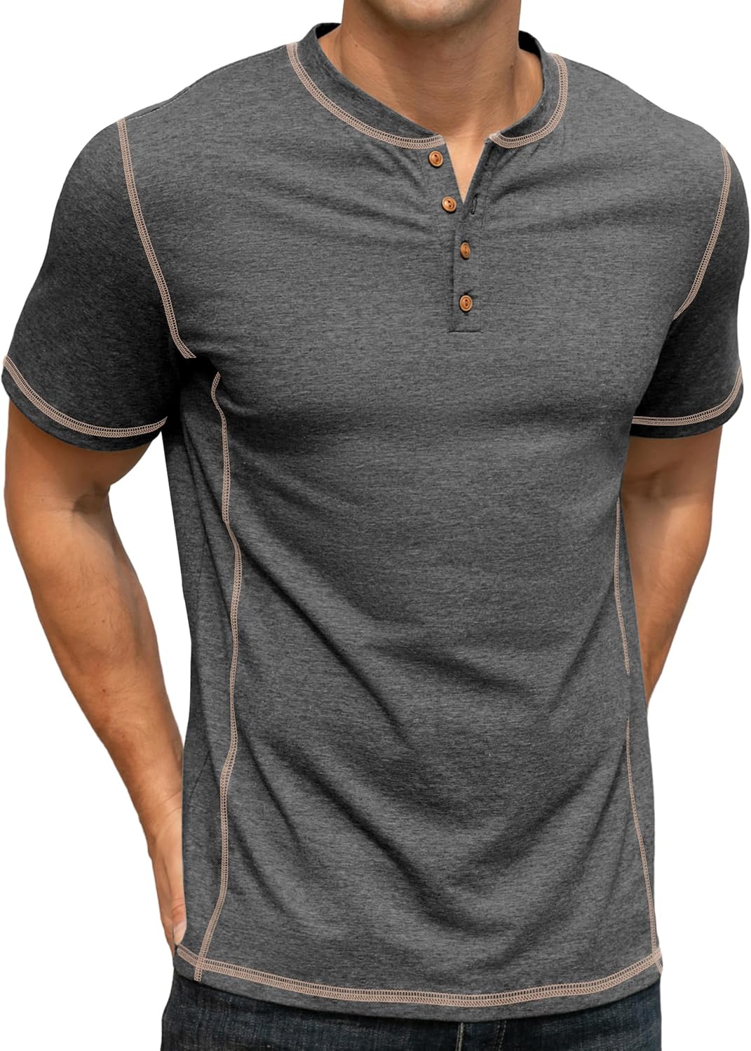 Sailwind Mens Henley Shirts Casual Lightweight Summer T-Shirt Cotton Maverick Short Sleeve - Image 4