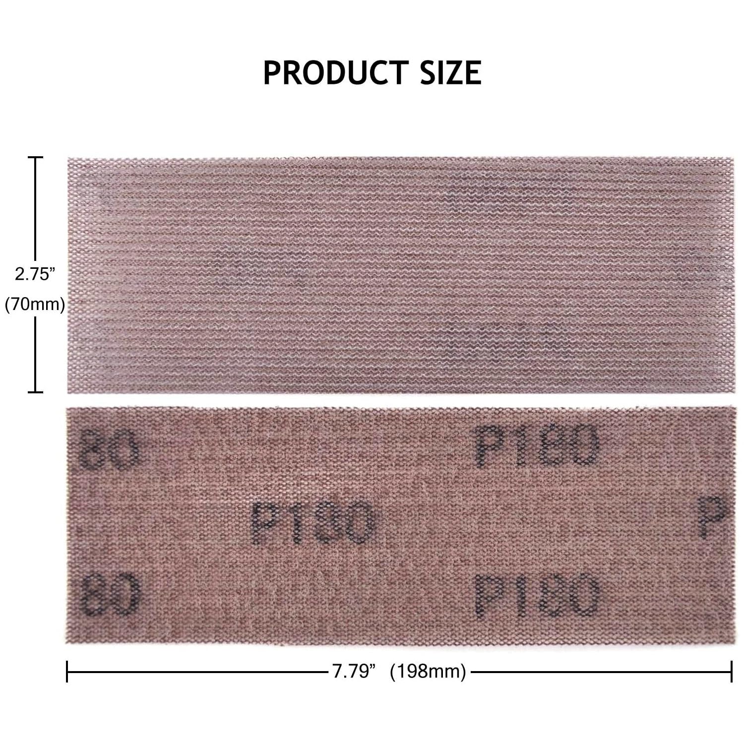 10 szt. Tarcze szlifierskie siatkowe 198x70mm - tarcze ścierne z haczykiem i pętelką, bezpyłowe, papier ścierny zapobiegający blokowaniu się do drewna i metalu(150grit)