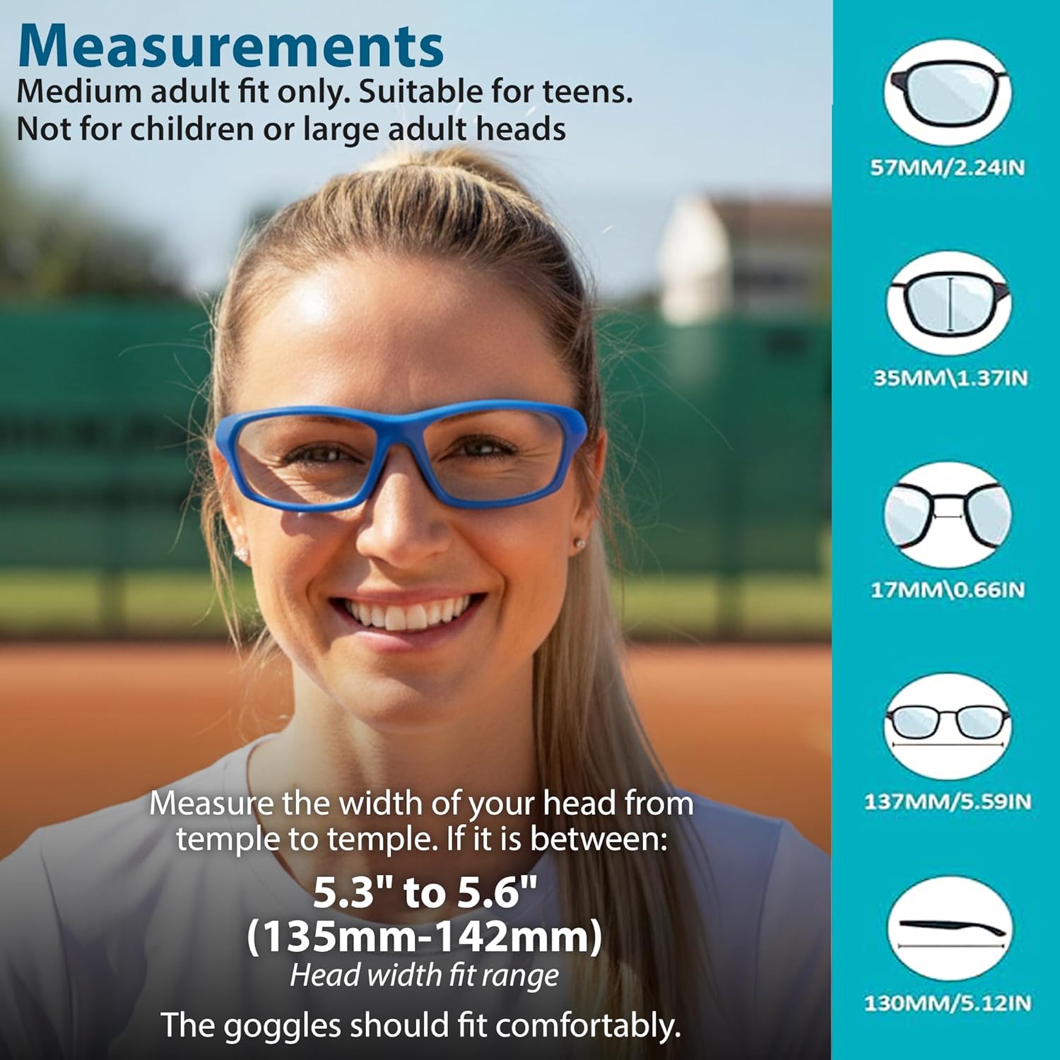 BLUE CUT Sports Protection Goggles, Anti-Fog Lenses Safety Glasses for Basketball, Pickleball and All Outdoor Sports