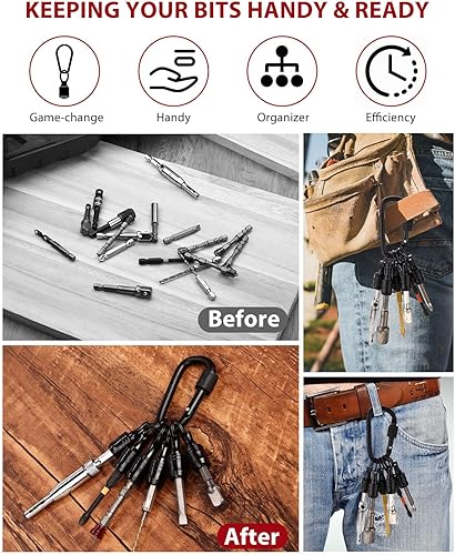 Miniatura 21 de katerk 6 piezas de 1/4 de pulgada con vástago hexagonal de aleación de aluminio para destornillador, ligero, barra de extensión de cambio rápido