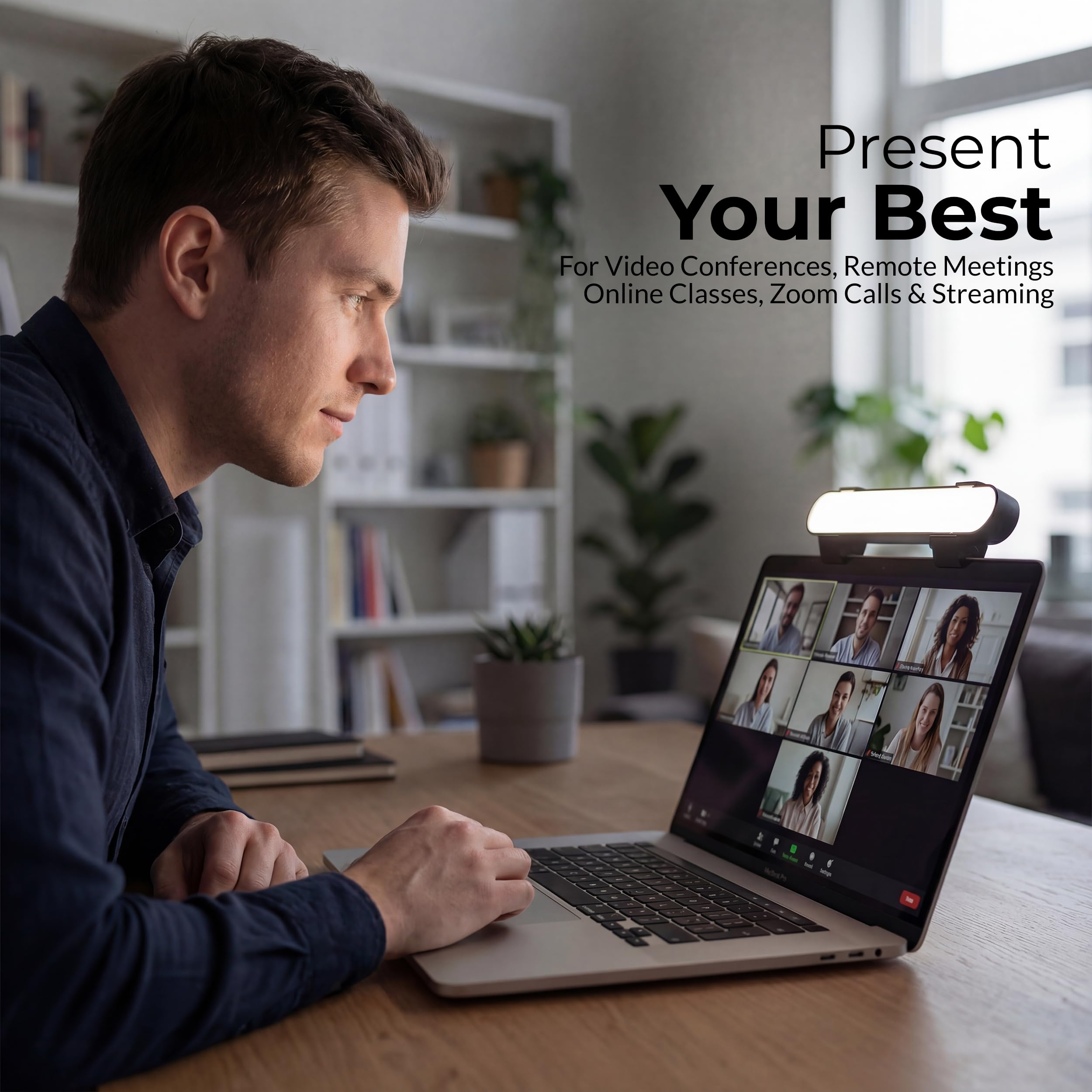 HumanCentric Illuminazione per videoconferenze, luce per webcam solo per computer portatile