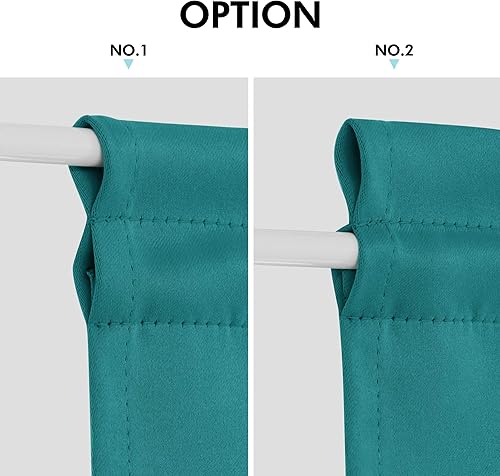 Miniatura 51 de Deconovo Cortina opaca de Navidad para puertas de vidrio y luces laterales, panel de privacidad con aislamiento térmico con doble bolsillo para