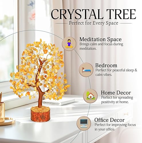 Miniatura 203 de YATSKIA - Árbol de cristal turquesa Feng Shui, alambre, bonsái Buhha, estatua reiki, Chakra curativo energía positiva, buena suerte dinero regalos