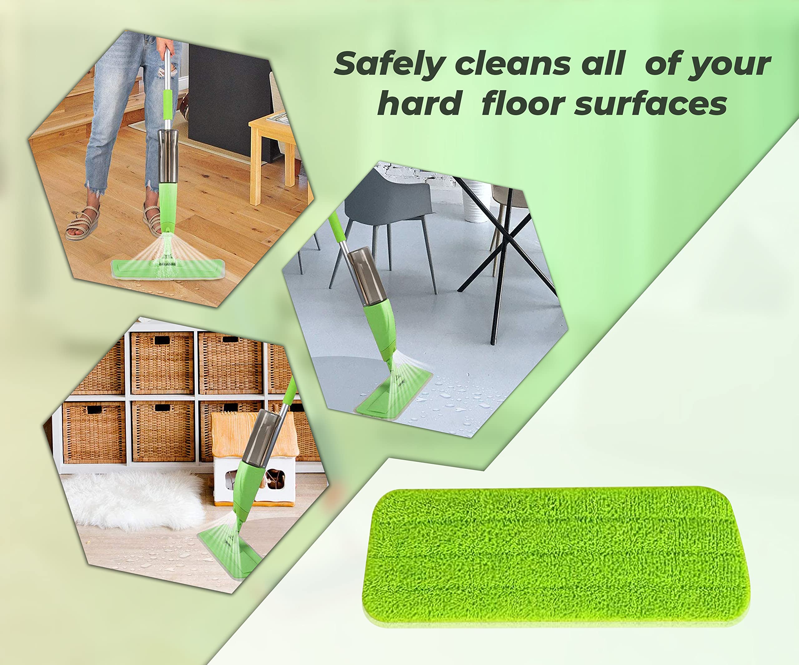 6 Recharges Microfibre Pour Serpillière - Compatibles Avec La Plupart Des Balais Plats - Lavables Et Réutilisables
