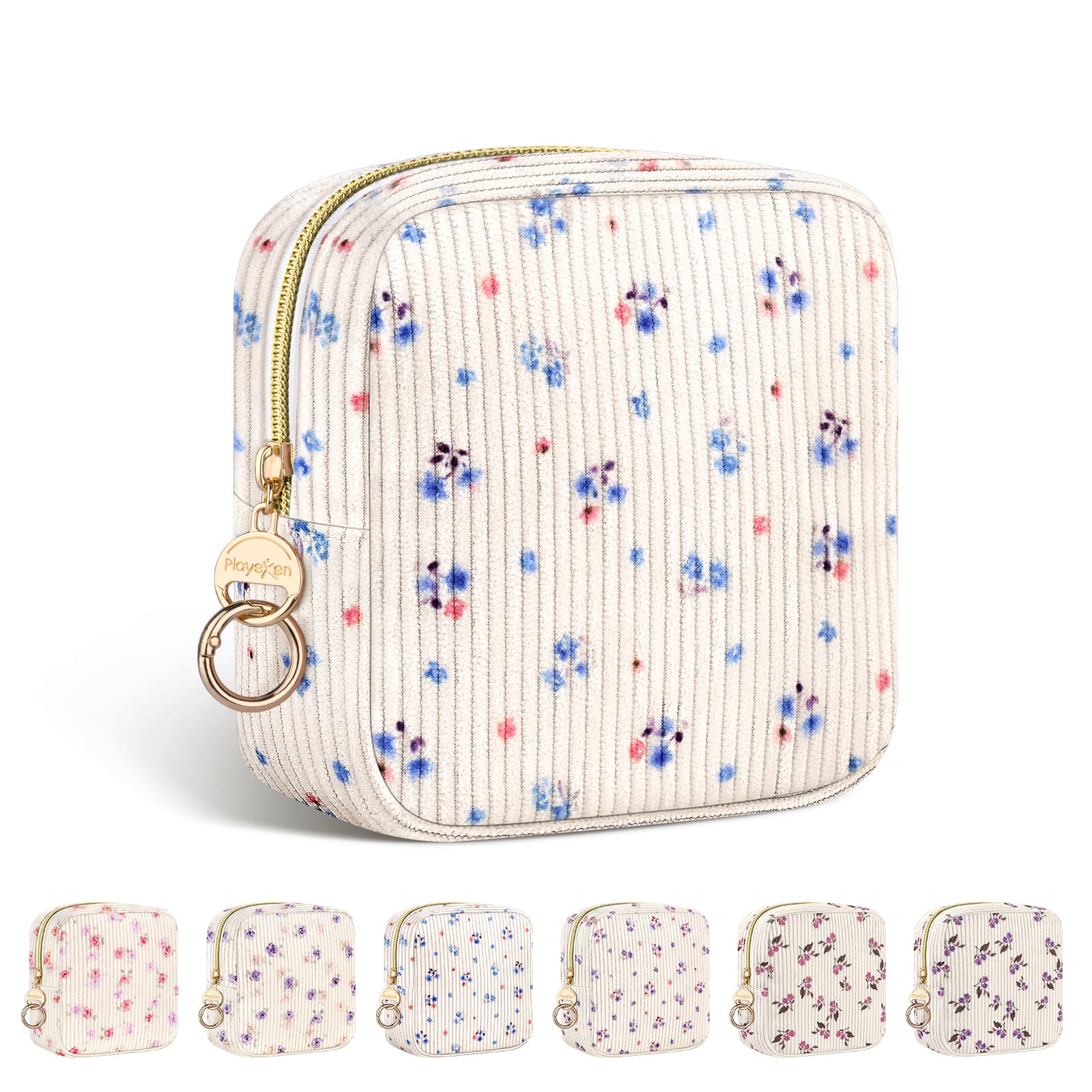 12,5*5*12,5cm Neceser Niña Pequeño para Compresas Organizador Bolso de Almacenamiento Compresas Algodon Salvaslip Bolsa Menstrual de Servilletas Sanitarias Regalo Adolescentes Niñas(flor-amarillo) — view 12