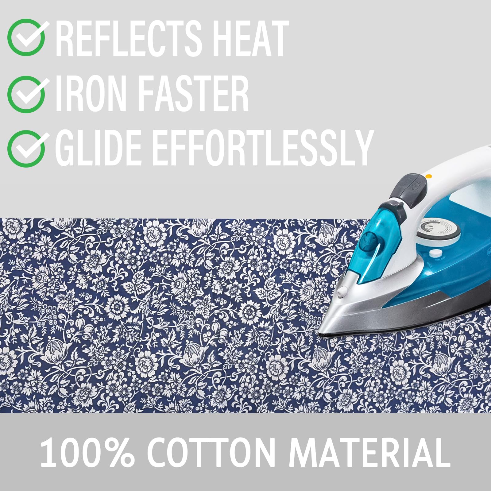 Pokrowiec na deskę do prasowania i podkładka, 38 x 137 cm, standardowy pokrowiec na deskę do prasowania z elastyczną krawędzią i zapięciem na rzepy, odporne na palenie i plamy, bawełniane