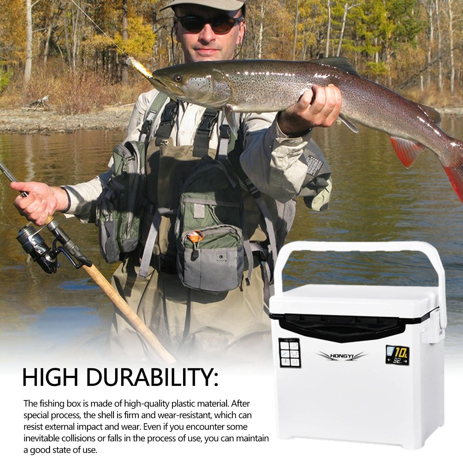 Dispositivo de enfriamiento de pescado | Caja nevera de alta capacidad - Estación para señuelos vivos de pesca, caja para señuelos vivos, caja aislada para bebidas, alimentos, cebos vivos,