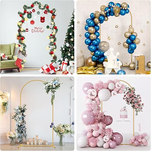 Miniatura 7 de Soporte de arco de metal de 7.2 pies para globos de boda dorados de 7.2 pies, marco de arco cuadrado para decoración de fiesta de cumpleaños,