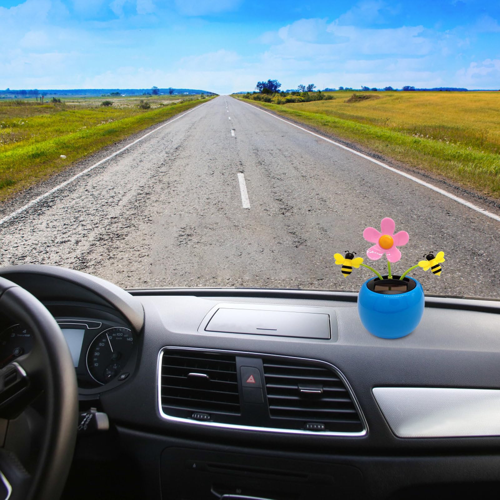 Happy Dancing Solar Flower - Ornamento solare per auto girasole,Car Dashboard Decor Solar Powered, ornamento per auto solare portatile per cruscotto, scrivania, camera da