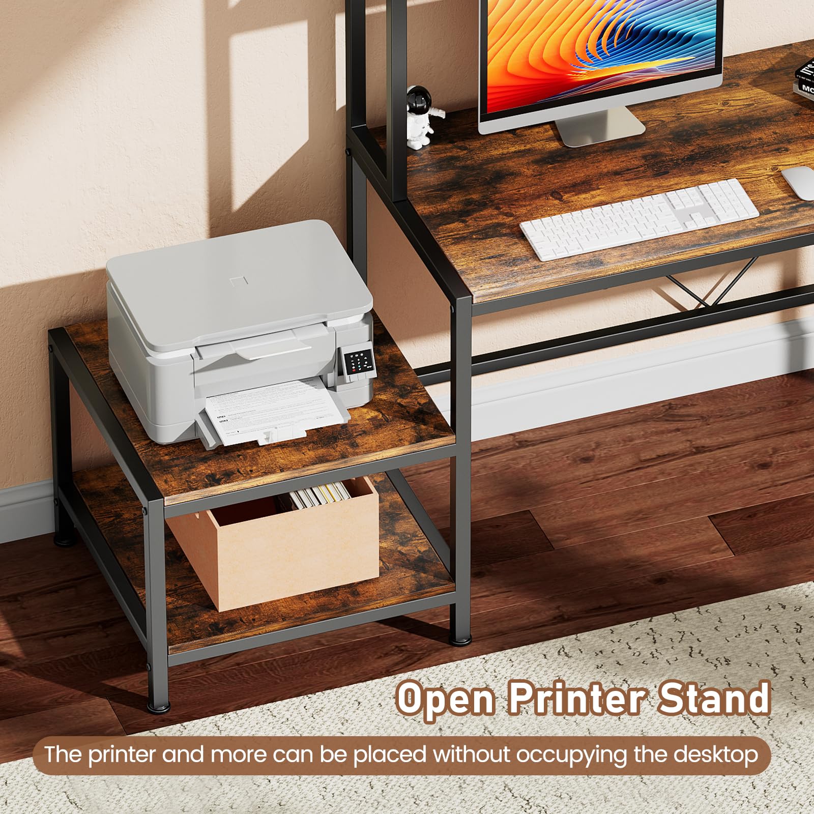 Amazon.co.jp: ALLSTAND パソコンデスク プリンタースタンド&ハッチ