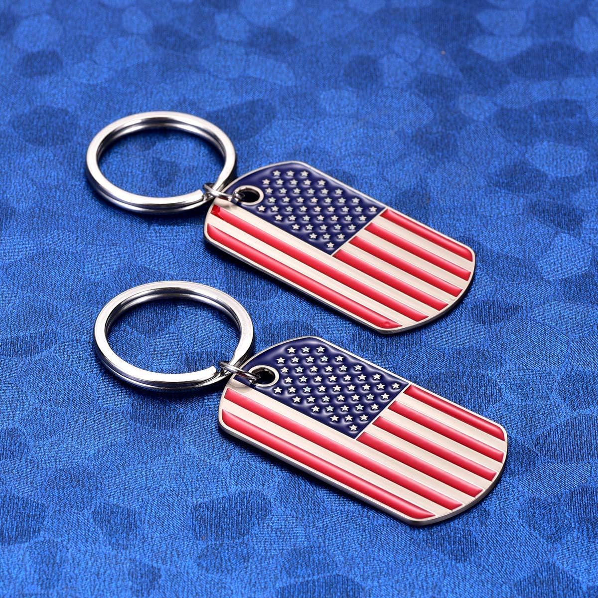 MIXJOY American Flag Keychain - 2 Pack Patriotic US Keyrings, Souvenir Gifts for 4th of July, Labor Day, and Veterans' Day Festivities - Image 2