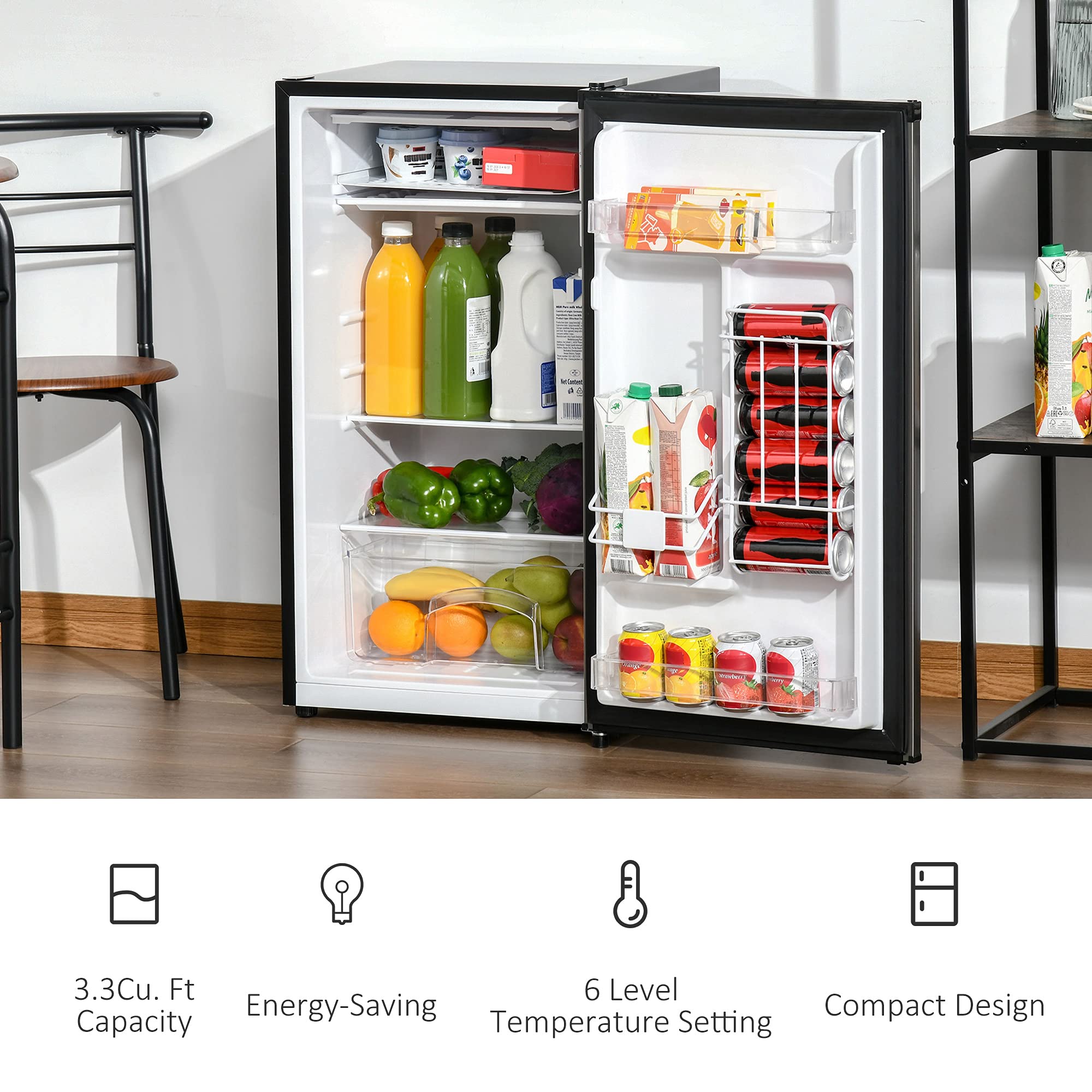 Buy Mini Fridge with Freezer, Compact Mini Refrigerator with 3