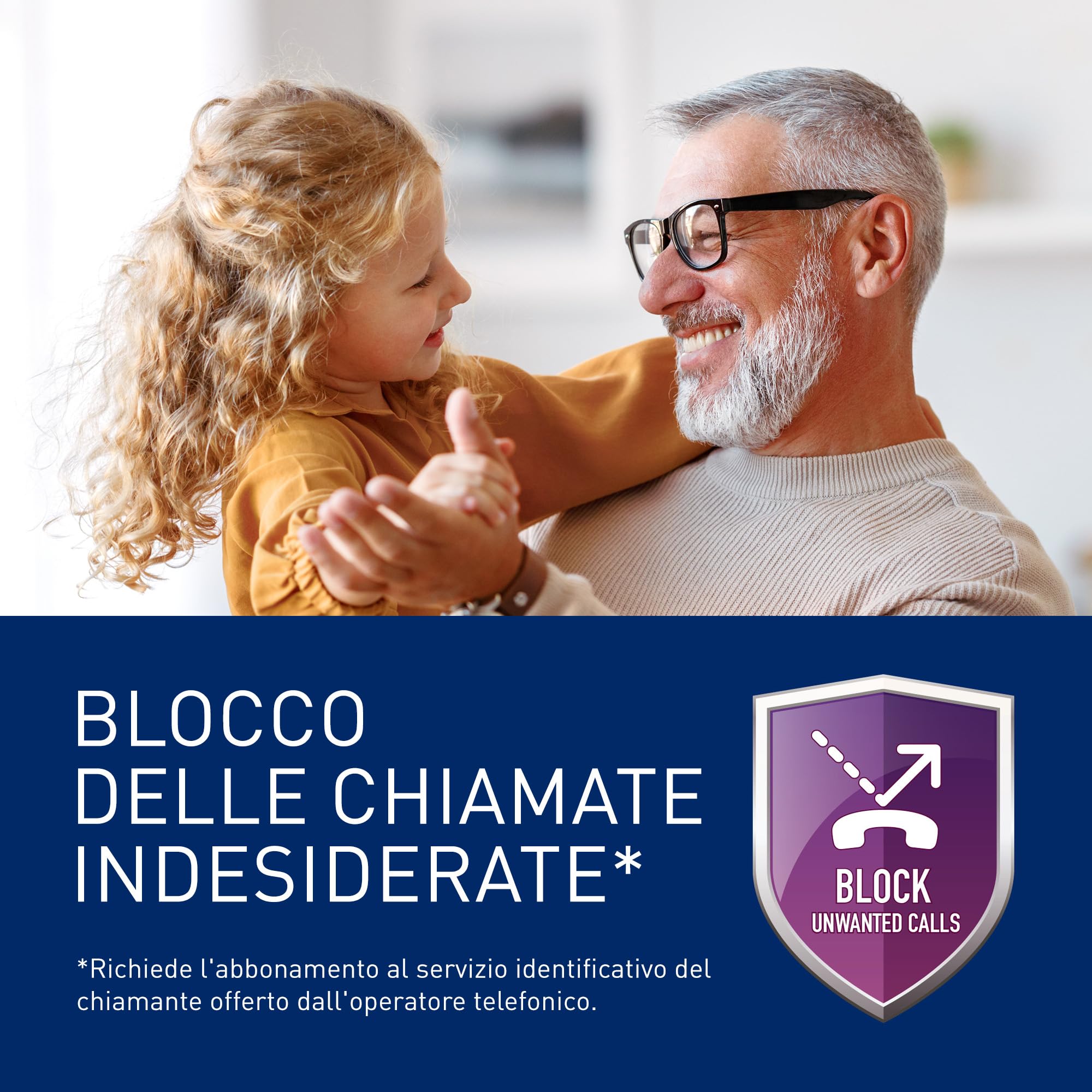 Panasonic KX-TGU432EXW Telefono Cordless Digitale con Segreteria Telefonica, Unità Base e 2 Ricevitori, Display LCD, Fav Call, Torcia, Compatibile con Apparecchi Acustici, Bianco e Argento
