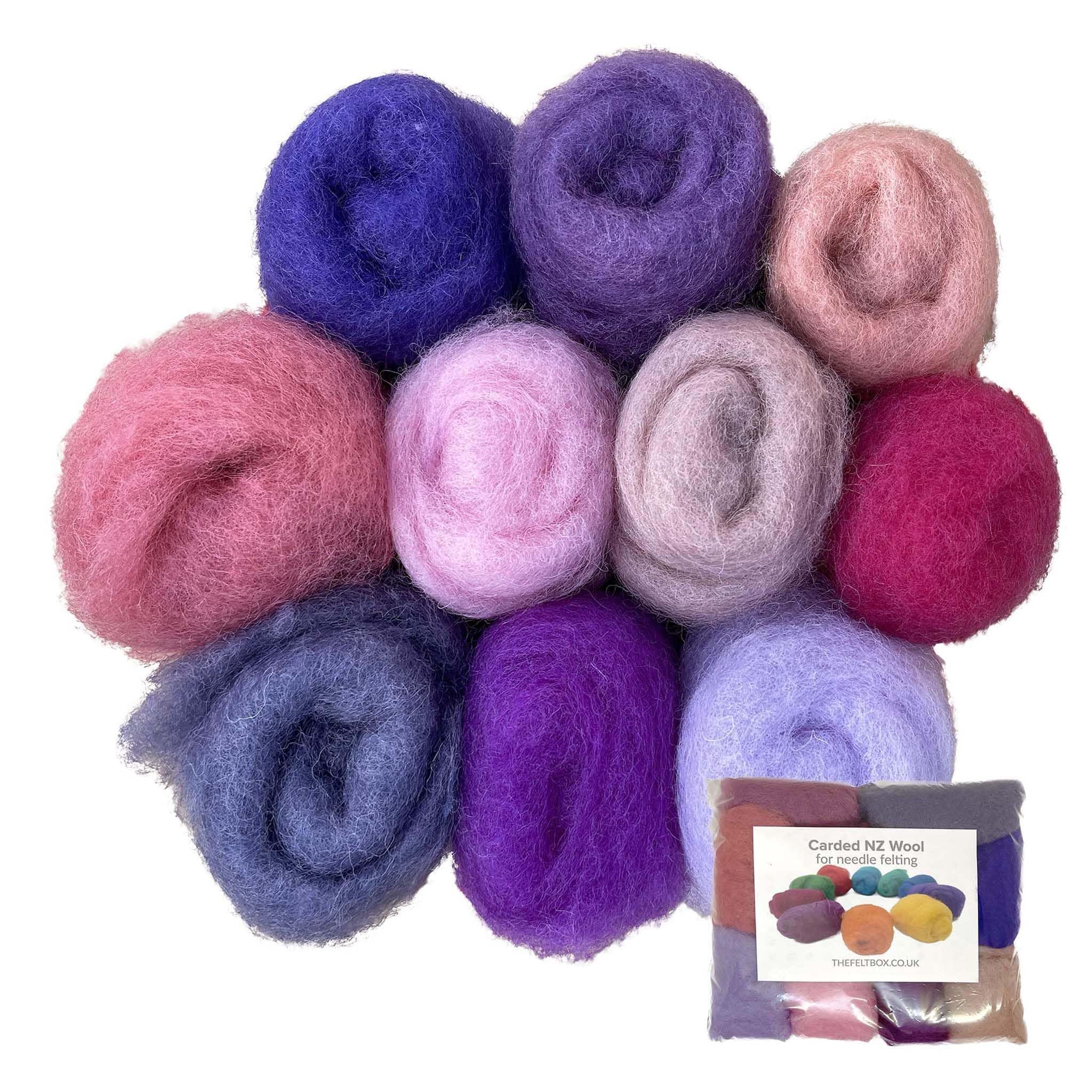 The Felt Box Lana Cardata Per Infeltrimento Ad Ago: Fibre Corte Più