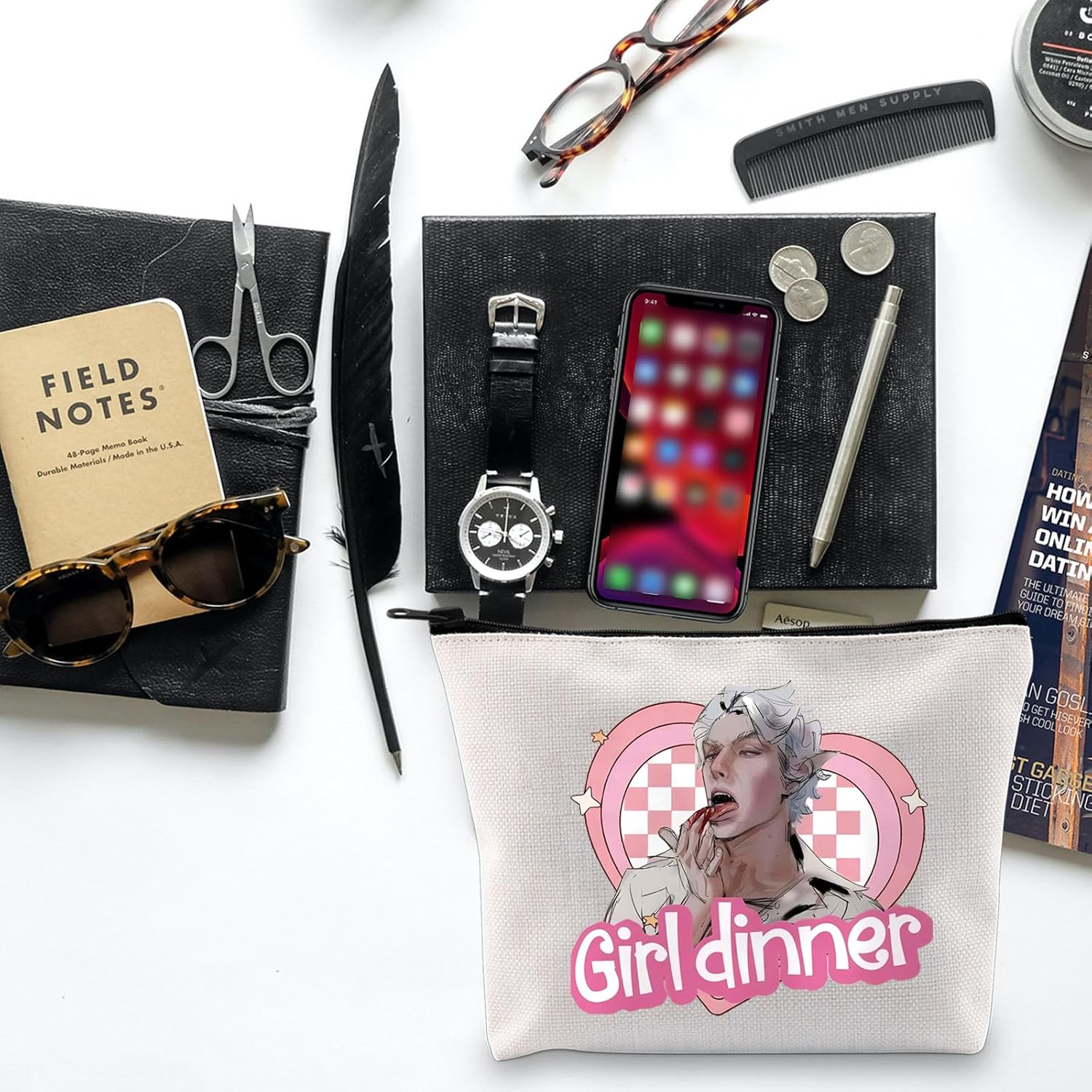 BLUPARK BG3 Merchandise Inspired Makeup Bag A-starion High Elf Gift G-irl Dinner Bag Astarion Baldur Fans Gift Video Game Lover Gift (MB, Girl Dinner) - Image 6