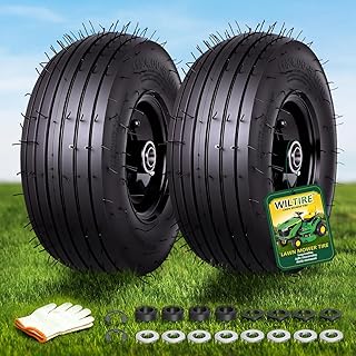 2 Pack 11x4.00-5 Pneumatic Lawn Mower Tire and Wheel Assembly