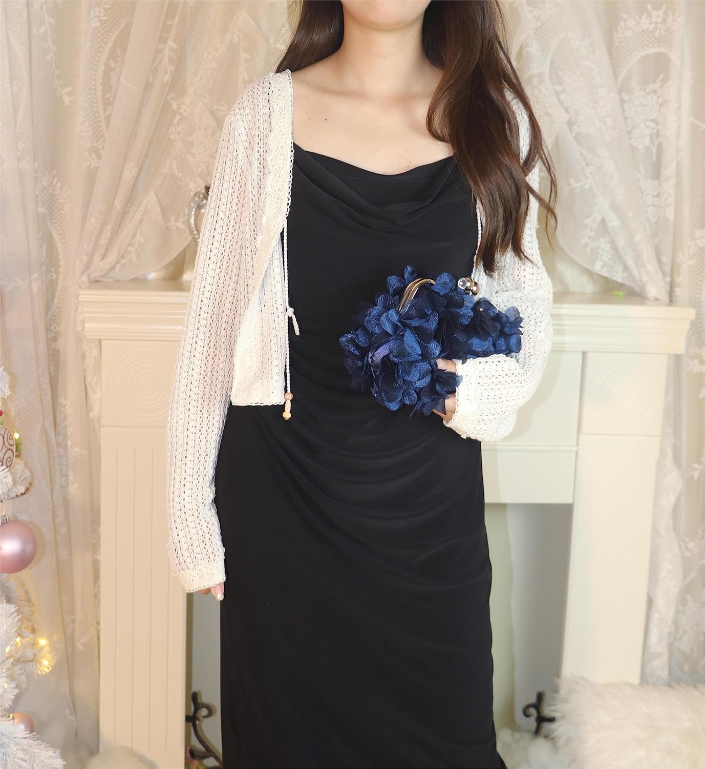 Women Evening Bag Flower Bride Floral Clutch Purse for Wedding Prom Kiss Lock - Image 3