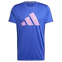 adidas Uomo Run It Stripes Tee, Semi Lucid Blue