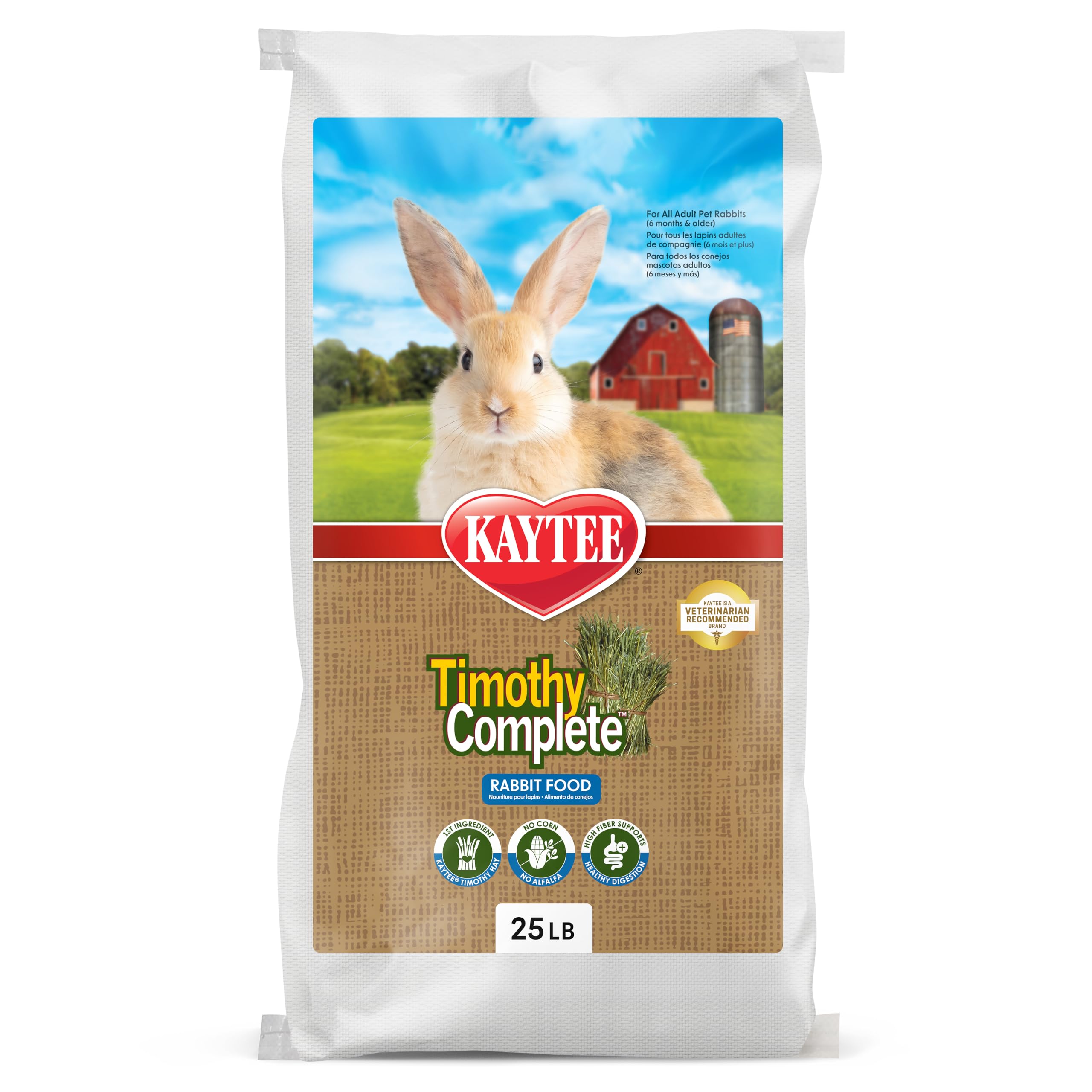 Kaytee Rabbit Food, Timothy Complete, 25lb