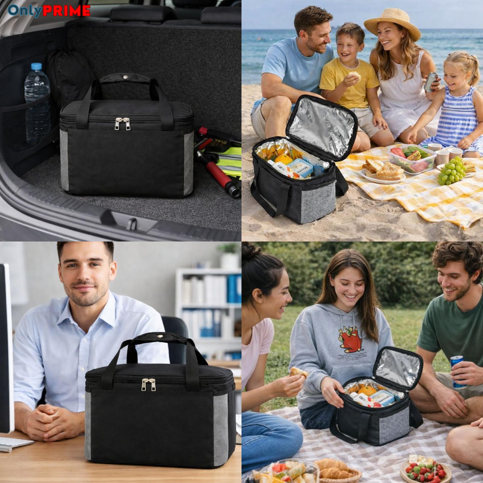 Borsa Termica Porta Pranzo 6L Impermeabile Interno Alluminio Tracolla Regolabile