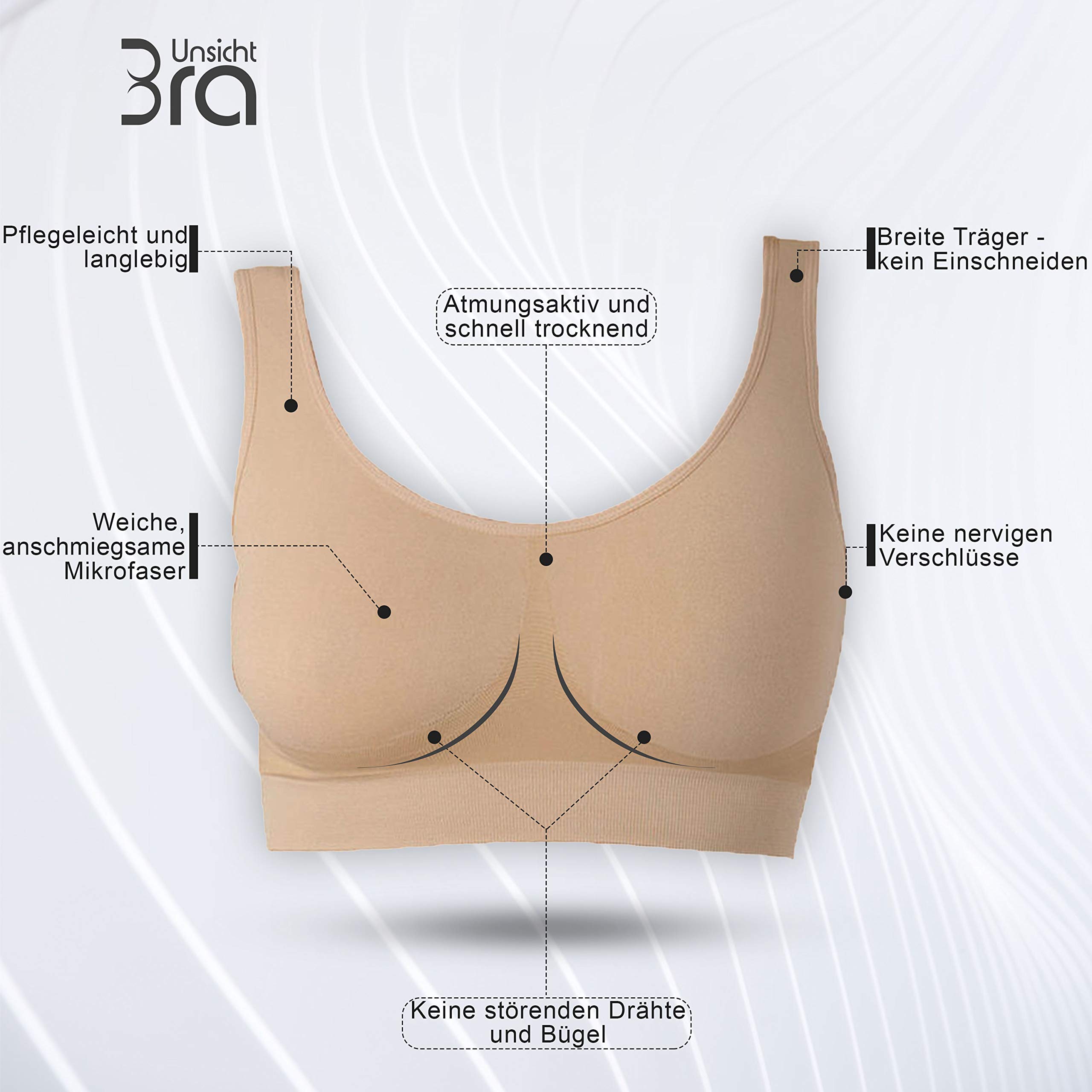 UnsichtBra Reggiseno Benessere | Reggiseno Sportivo | Abbigliamento Palestra Donna | Taglie Forti Donna | Reggiseno Allattamento