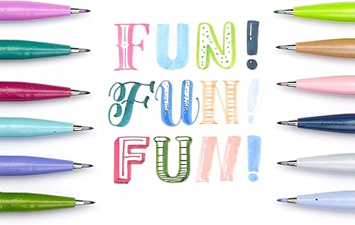 Miniatura 4 de Pentel Arts Sign - Punta de pincel para bolígrafo, surtido de 3 colores pastel, 6 unidades (SES15C2BP6M)